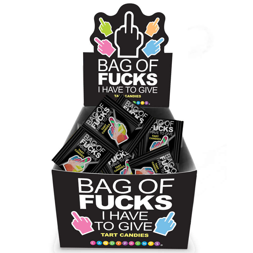 Bag Of Fucks I Have To Give - Display - Fruit Flavoured Lollies - Counter Display of 100 Mini Packs