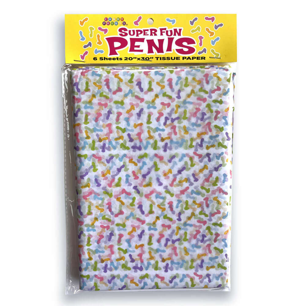 Super Fun Penis Tissue Paper Sheets - Novelty Decoration Sheets - 6 Pack