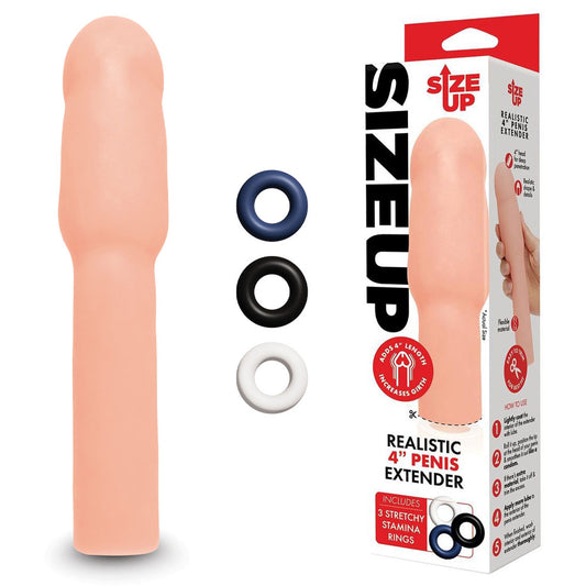 Size Up Realistic 4 Inch Penis Extender Flesh 10.1 cm