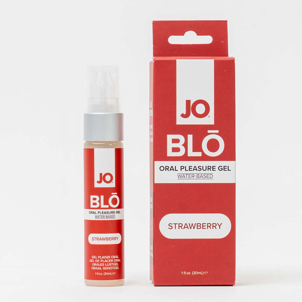 JO Blo Strawberry - Strawberry Flavoured Oral Pleasure Gel - 30 ml Bottle
