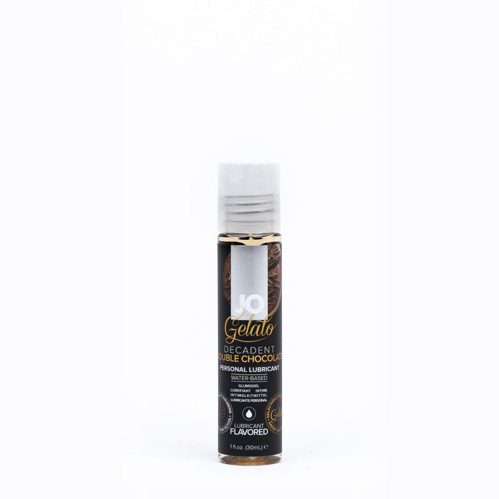 JO Gelato Decadent Double Chocolate Lubricant - 30 mL - Chocolate Flavoured Water Based Lubricant - 30 ml Bottle