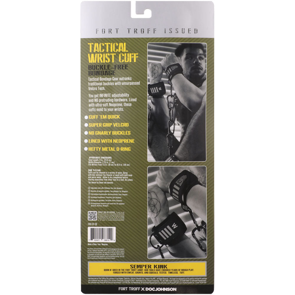 Fort Troff - Tactical Wrist Cuffs - Black/Green Restraints