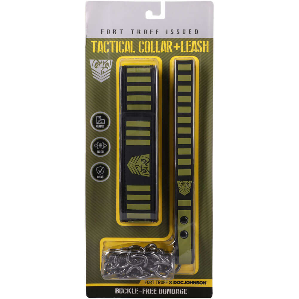 Fort Troff - Tactical Collar & Leash - Black/Green Restraint