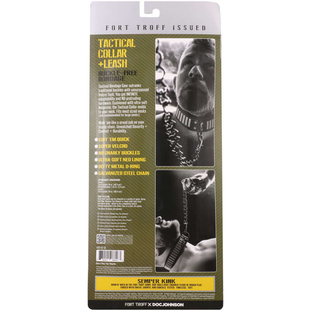 Fort Troff - Tactical Collar & Leash - Black/Green Restraint