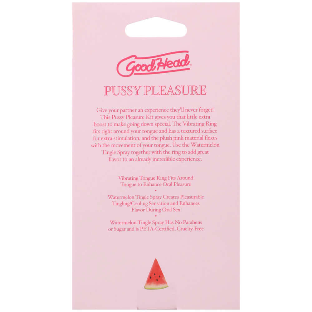 GoodHead Pussy Pleasure Party Kit - Watermelon GoodHead Tingle Spray and Vibrating Tongue Ring