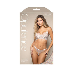 OPULENCE Iridescent Pearl Bra & Panty - White - White - S/M Size