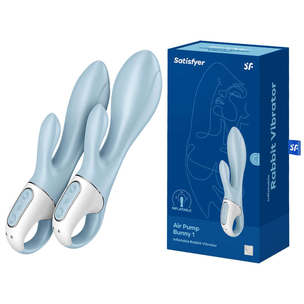 Satisfyer Air Pump Bunny 1 - Blue USB Rechargeable Inflatable Rabbit Vibrator