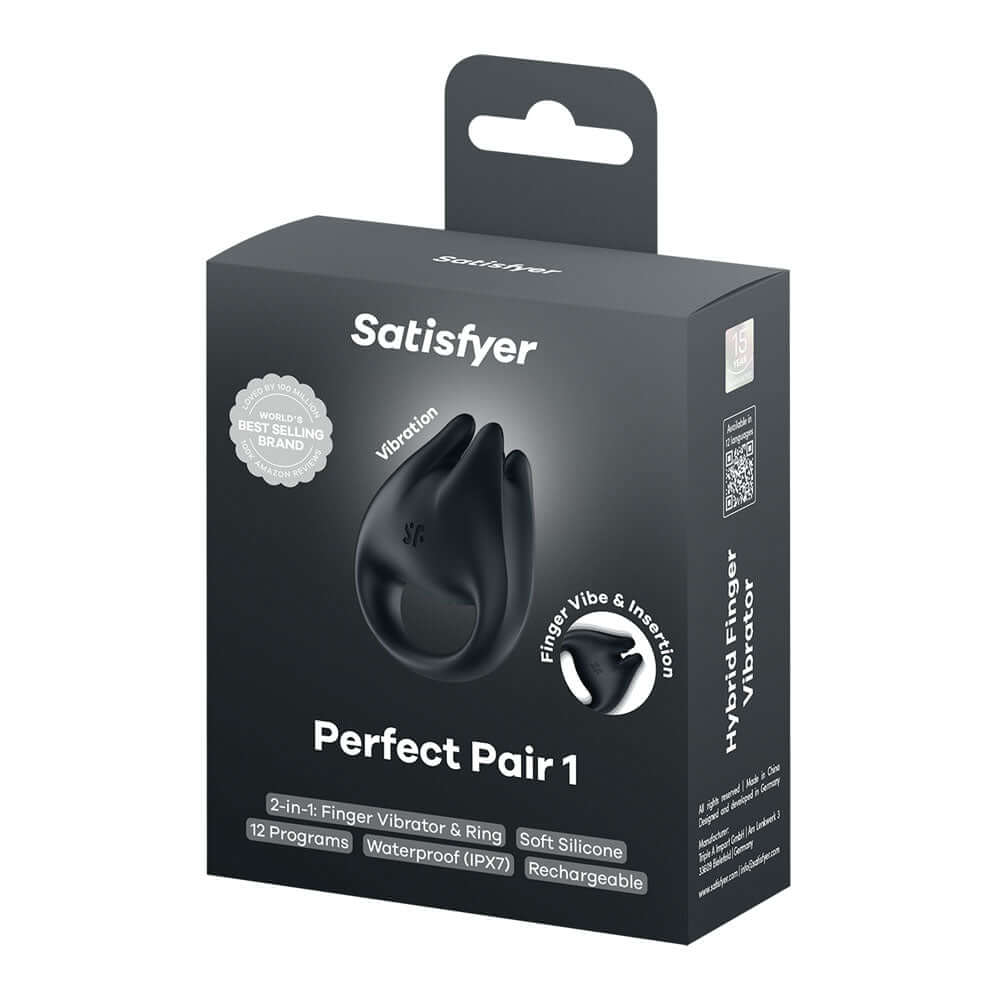 Satisfyer Perfect Pair 1 - Black USB-C Rechargeable Vibrating Couples Ring