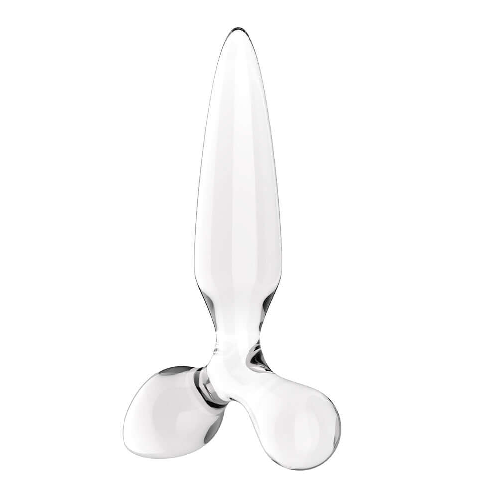 Satisfyer Triple Crystal 2 - Clear - Clear Glass 3-in-1 Butt Plug