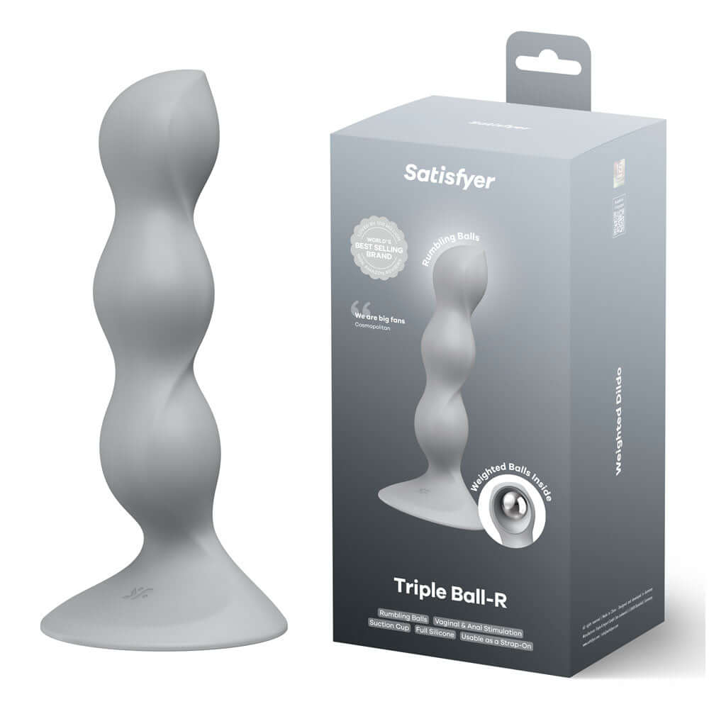 Satisfyer Triple Ball-R - Grey - Grey Beaded Anal Plug