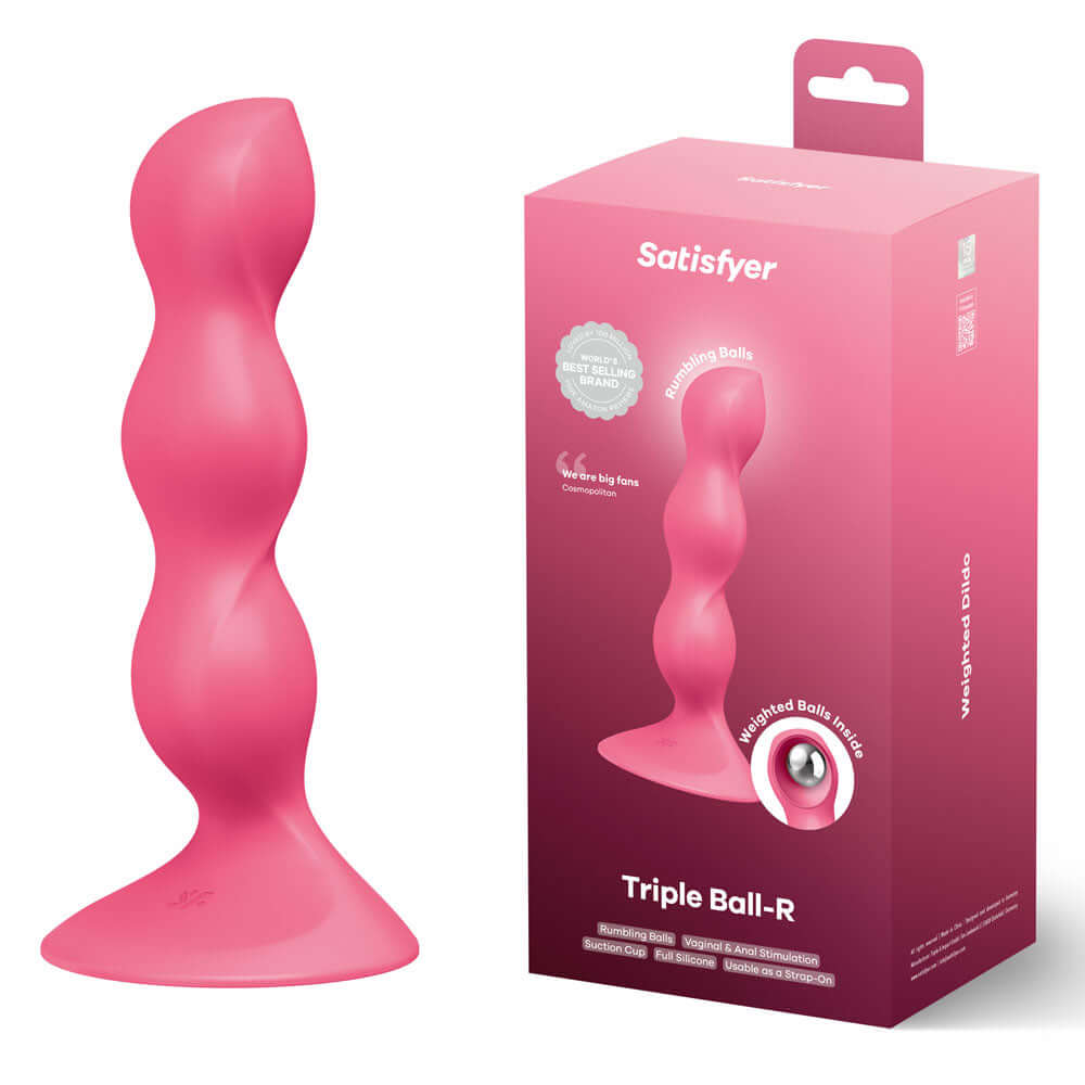 Satisfyer Triple Ball-R - Red - Red Beaded Anal Plug