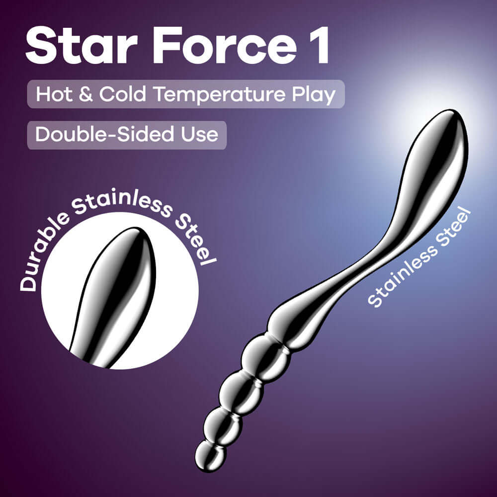 Satisfyer Star Force 1 - Chrome Steel 21 cm Dildo