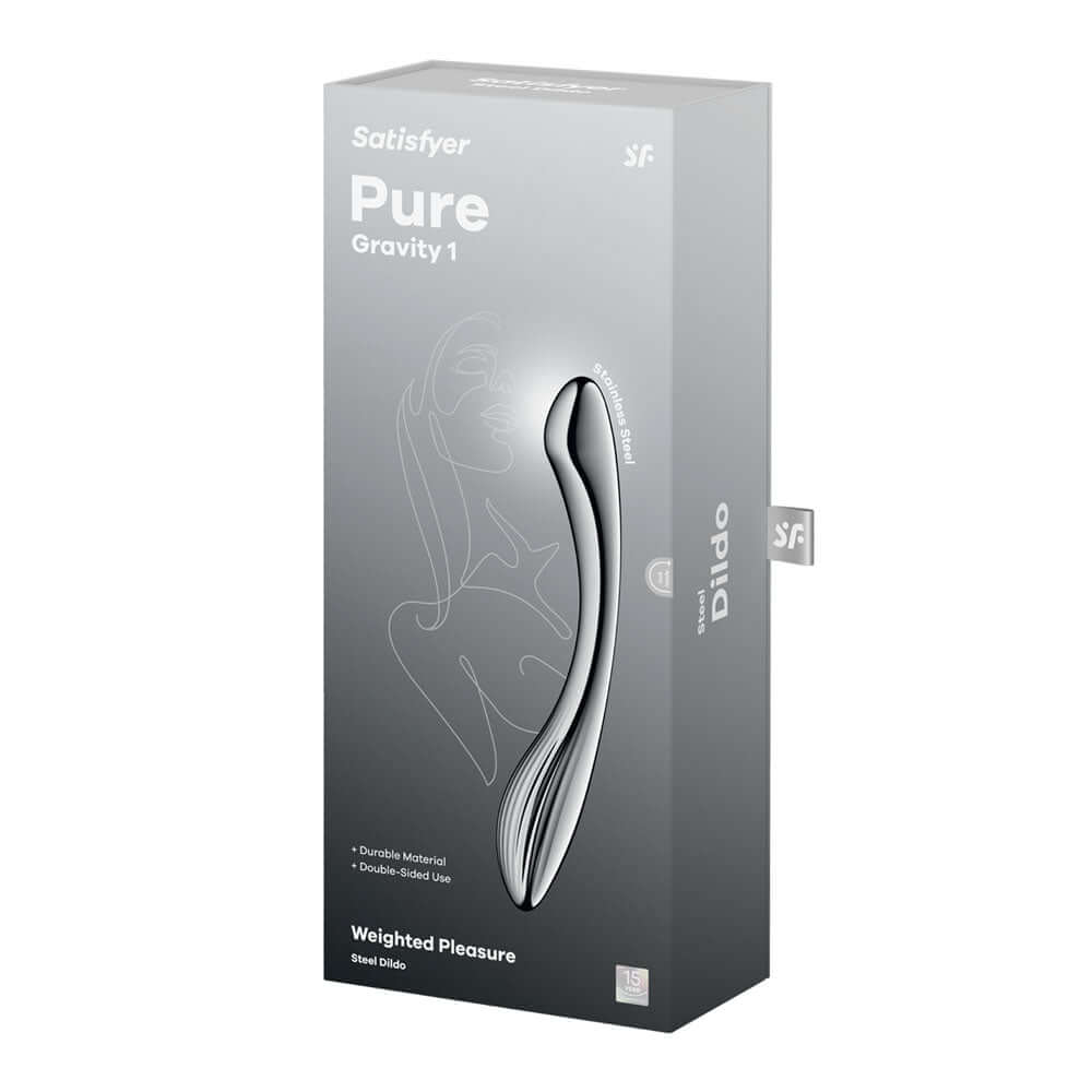 Satisfyer Pure Gravity 1 - Chrome Steel 22 cm Dildo