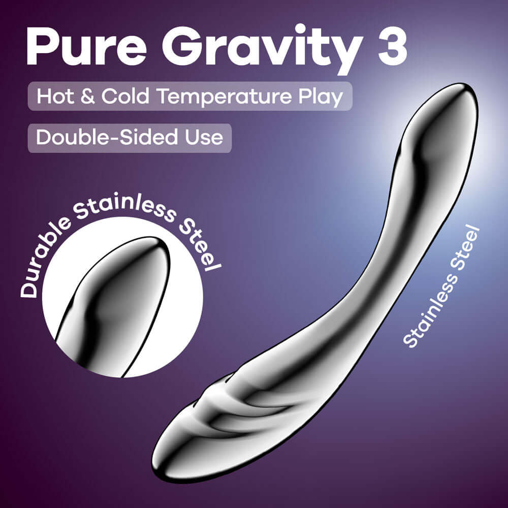 Satisfyer Pure Gravity 3 - Chrome Steel 21 cm Dildo