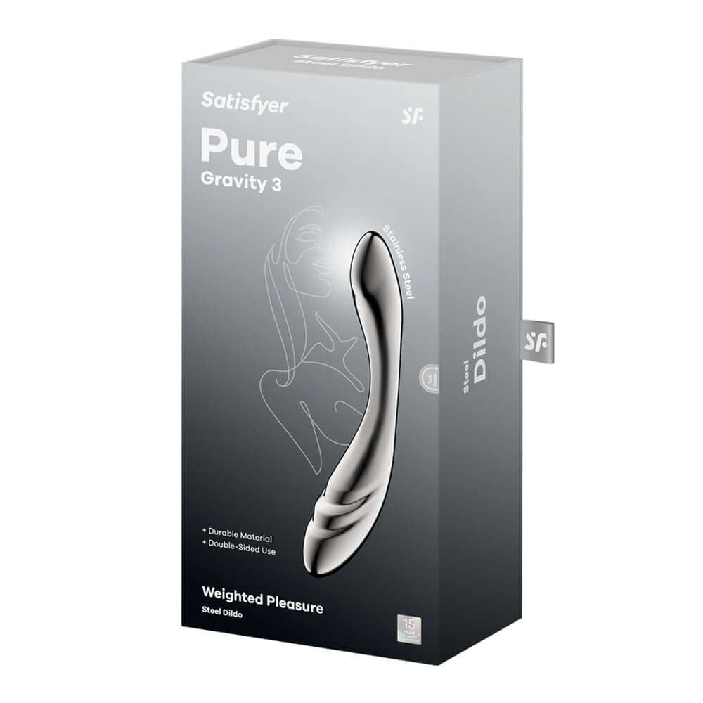 Satisfyer Pure Gravity 3 - Chrome Steel 21 cm Dildo
