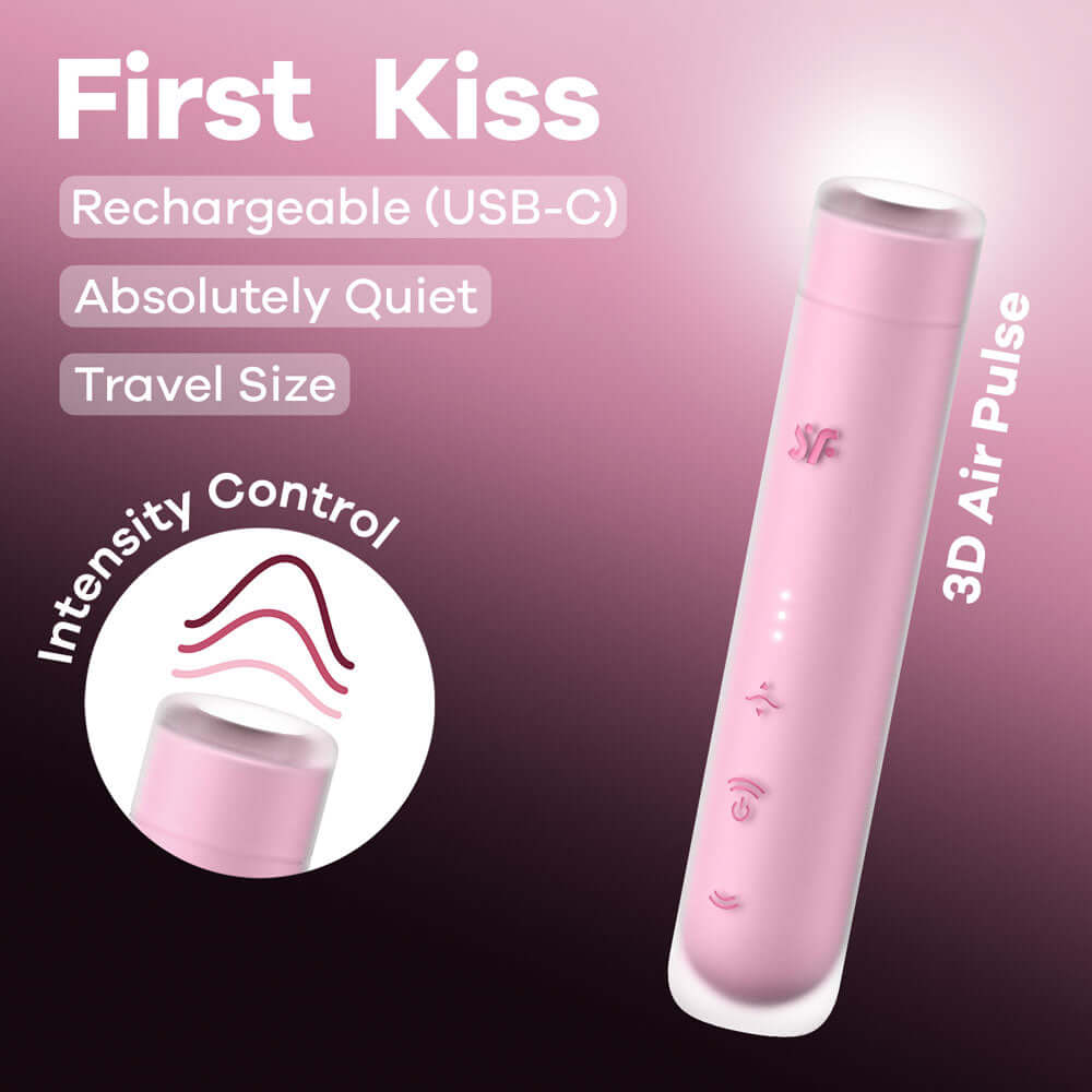 Satisfyer First Kiss - Pink USB Rechargeable Air Pulse Stimulator