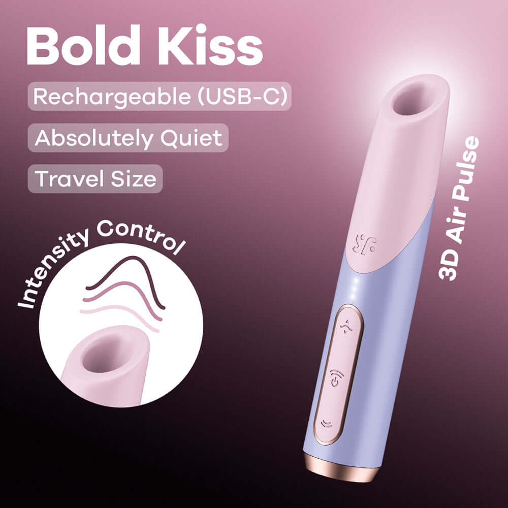 Satisfyer Bold Kiss - Purple USB Rechargeable Air Pulse Stimulator