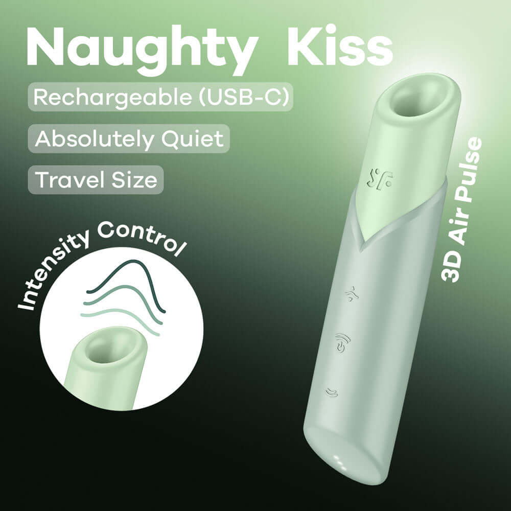 Satisfyer Naughty Kiss - Mint Green USB Rechargeable Air Pulse Stimulator