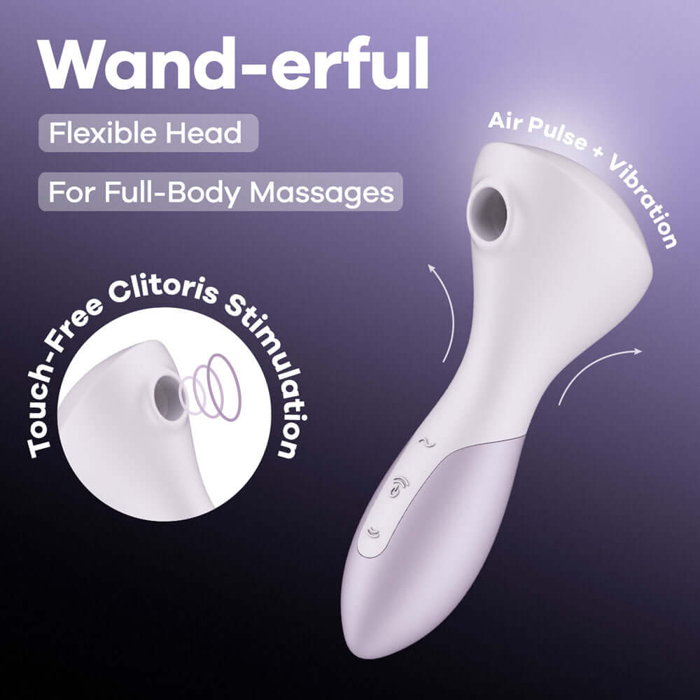 Satisfyer Wand-erful - Violet 15.8 cm USB Rechargeable Air Pulse Massage Wand