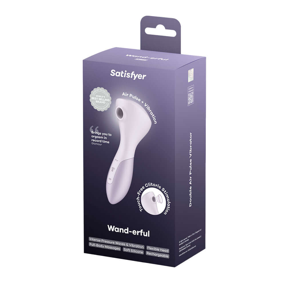 Satisfyer Wand-erful - Violet 15.8 cm USB Rechargeable Air Pulse Massage Wand