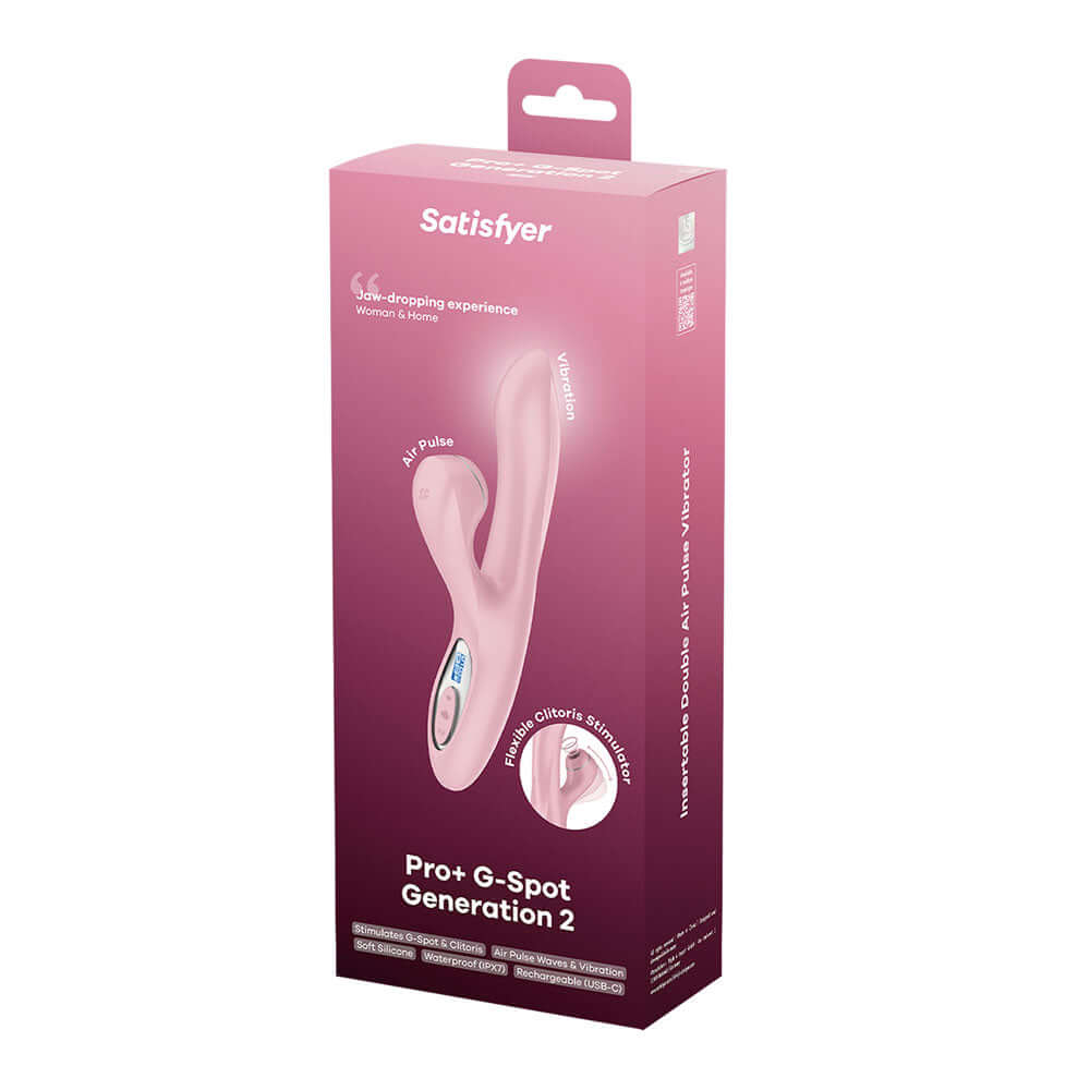 Satisfyer Pro + G-Spot - Pink - Rose Pink 22 cm USB-C Rechargeable Rabbit Vibrator with Touch-Free Clitoral Stimulator