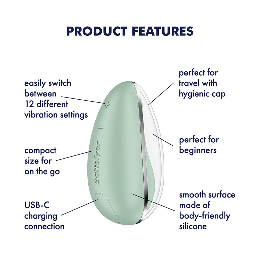 Satisfyer Drop To Go - Mint - Mint Green USB Rechargeable Clitoral Stimulator