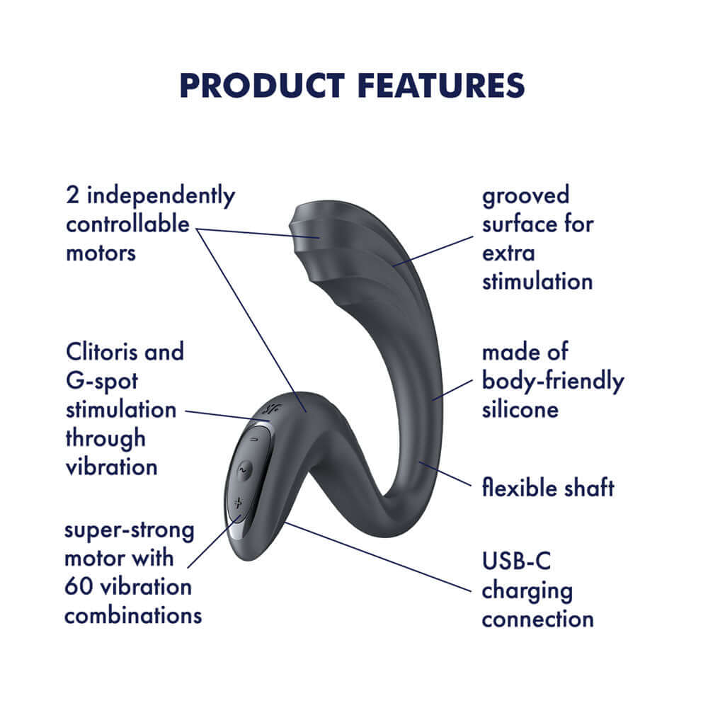 Satisfyer G For Goddess 3 - Grey - Grey 16 cm USB-C Rechargeable Vibrator with Clit Stim