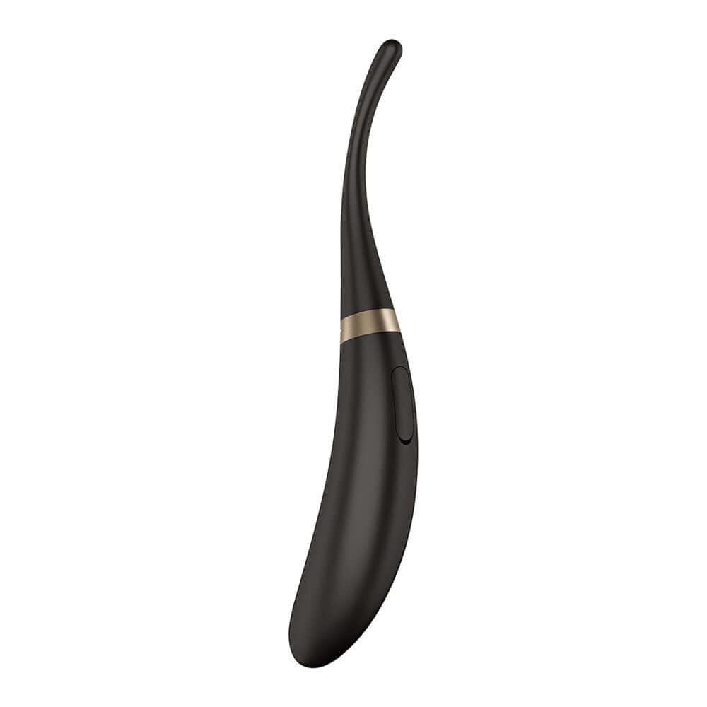 Satisfyer Tip Tease - Black - Black USB Rechargeable Vibrator with Twirling Tip