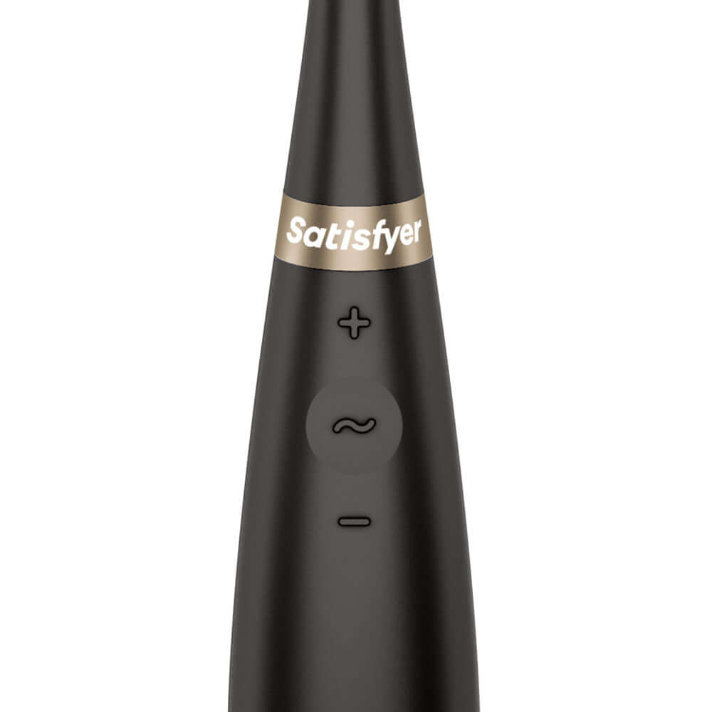 Satisfyer Tip Tease - Black - Black USB Rechargeable Vibrator with Twirling Tip