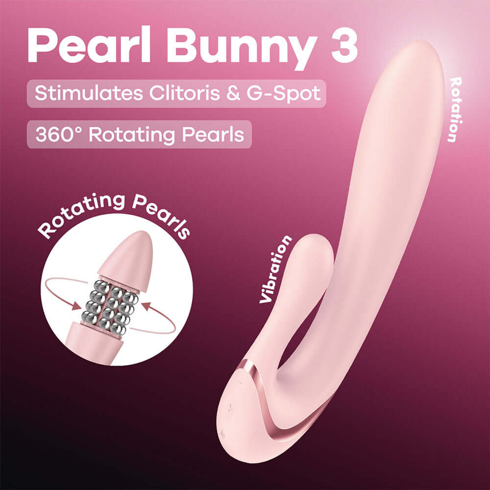 Satisfyer Pearl Bunny 3 - Pink 20.7 cm USB-C Rechargeable Rabbit Vibrator
