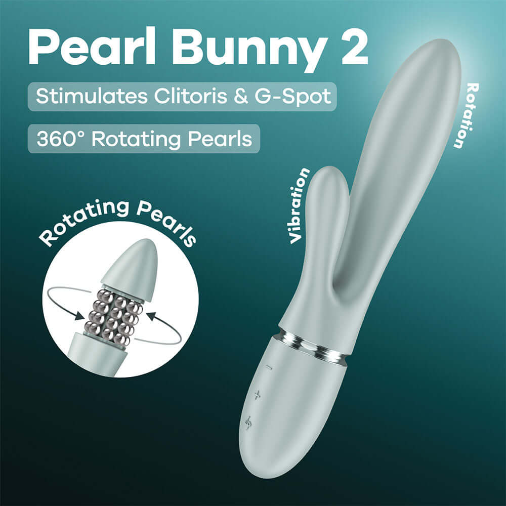 Satisfyer Pearl Bunny 2 - Green - Green 21.5 cm USB-C Rechargeable Rabbit Vibrator