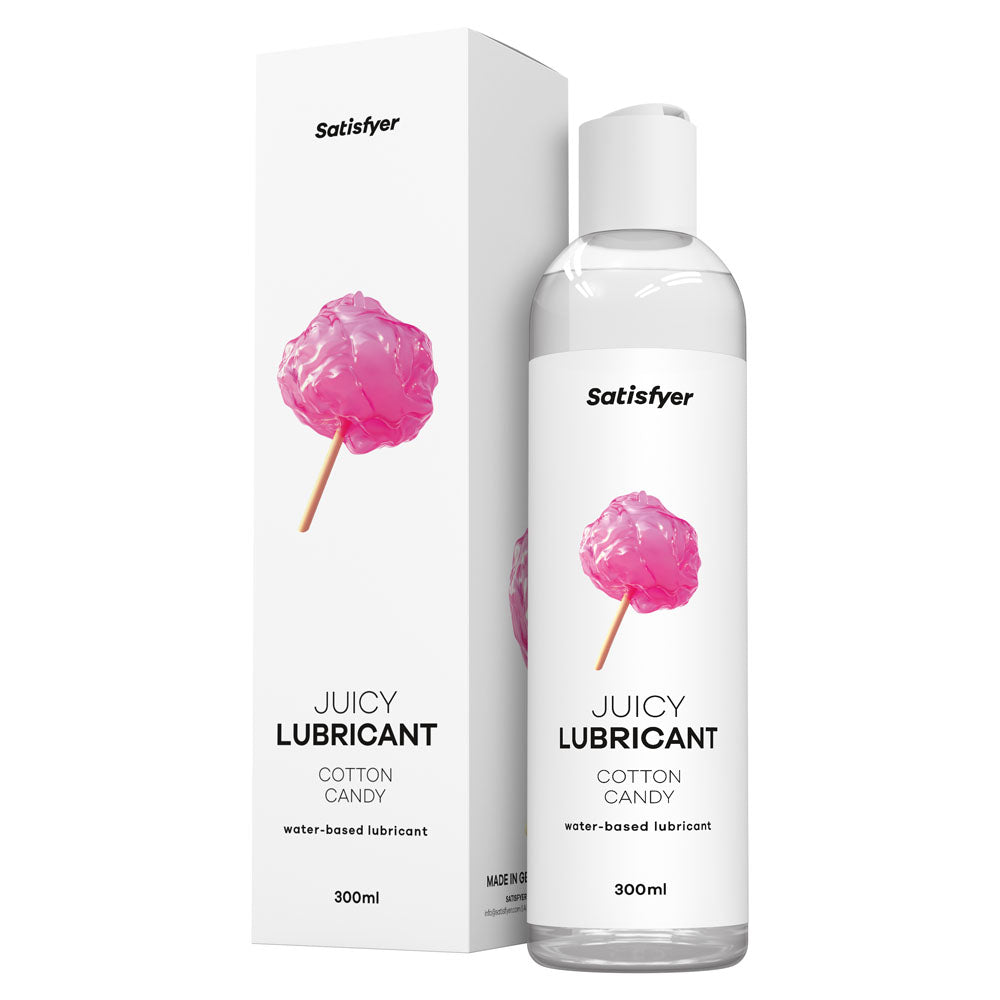 Satisfyer Juicy Lubricant 300 ml Cotton Candy - Cotton Candy Scented Water Based Lubricant - 300 ml Bottle