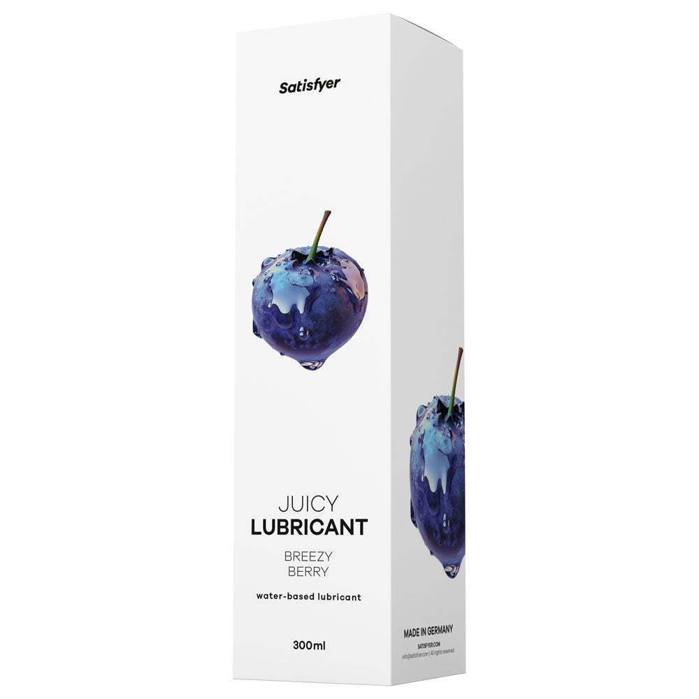 Satisfyer Juicy Lubricant 300 ml Breezy Berry - Blueberry Scented Water Based Lubricant - 300 ml Bottle