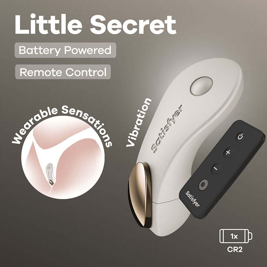 Satisfyer Little Secret - Battery Series - Beige Panty Vibrator with Remote