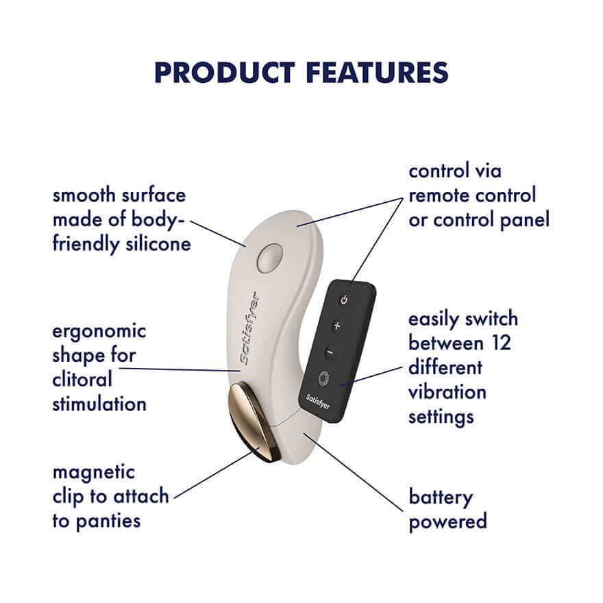Satisfyer Little Secret - Battery Series - Beige Panty Vibrator with Remote