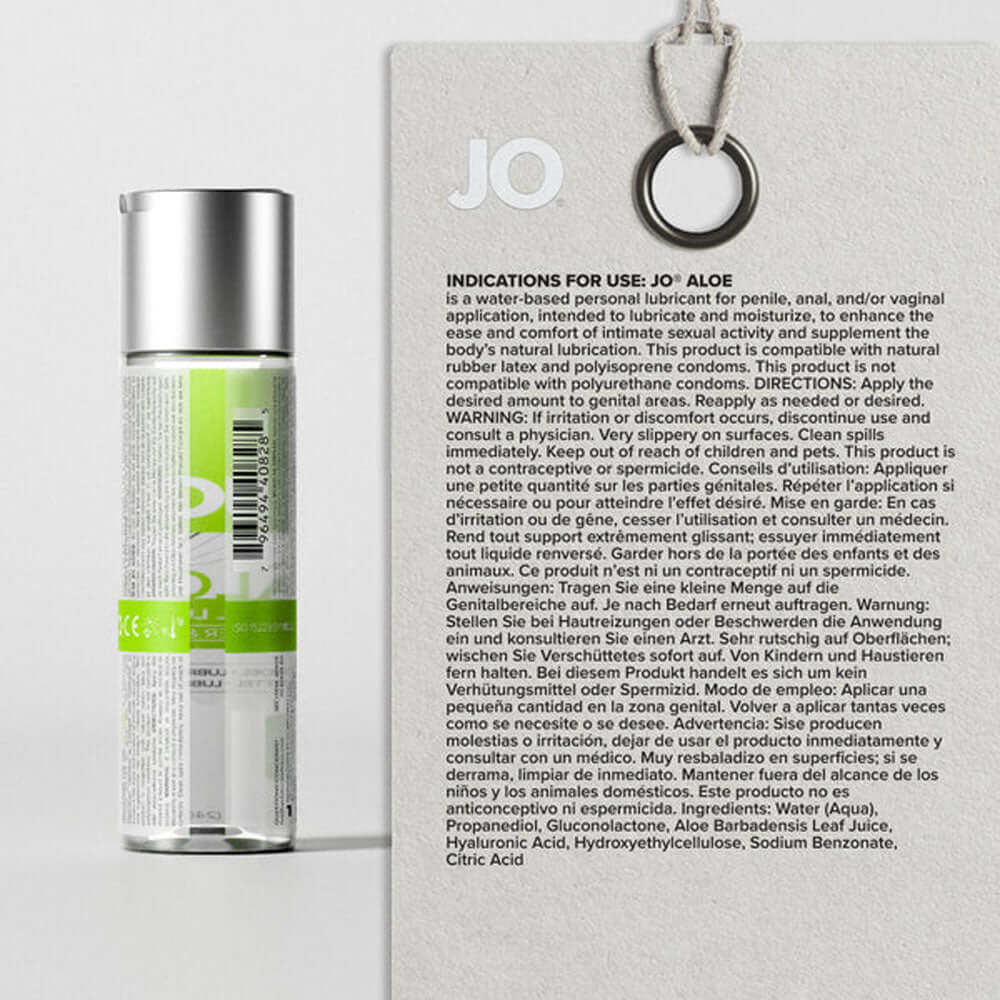 JO Aloe - 60ml - Water Based Lubricant with Aloe - 60 ml Bottle