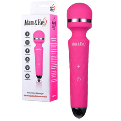 Adam & Eve Peak Wand Massager Pink 19.1 cm USB Rechargeable Massager Wand