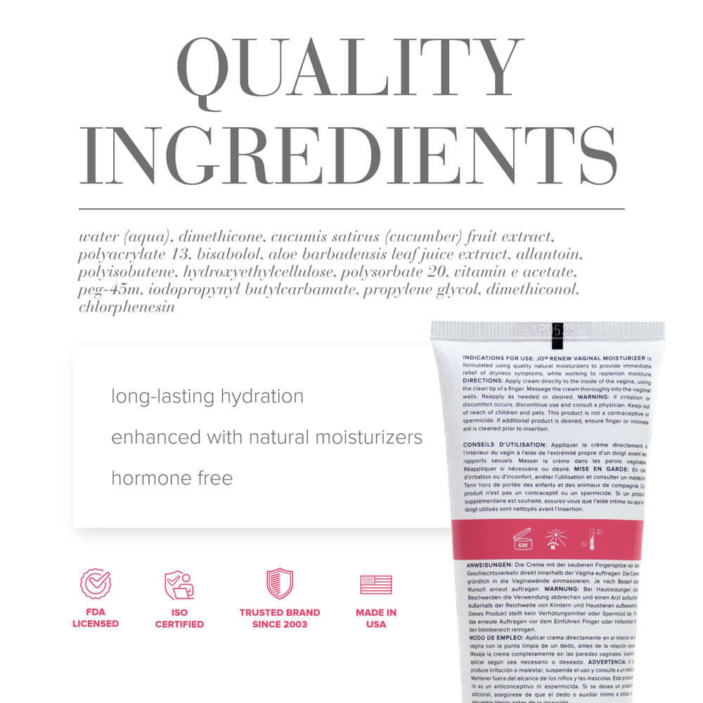 JO Vaginal Moisturiser - 120ml - Vaginal Dryness Moisturiser - 120 ml Tube
