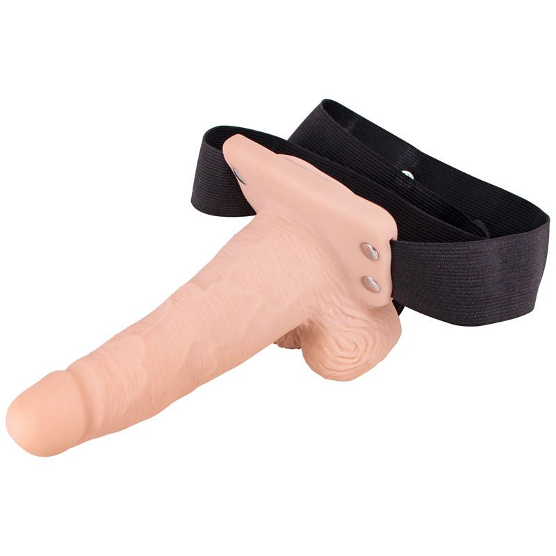 6'' Vibration Hollow Strap - On - Flesh USB Rechargeale Hollow Strap - On