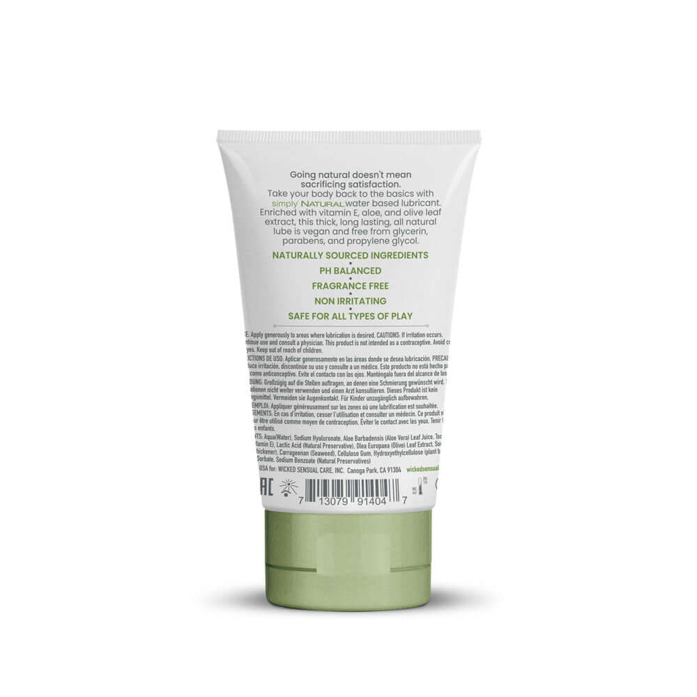 Wicked Simply Natural - Water Based Lubricant - 120 ml (4 oz) Bottle