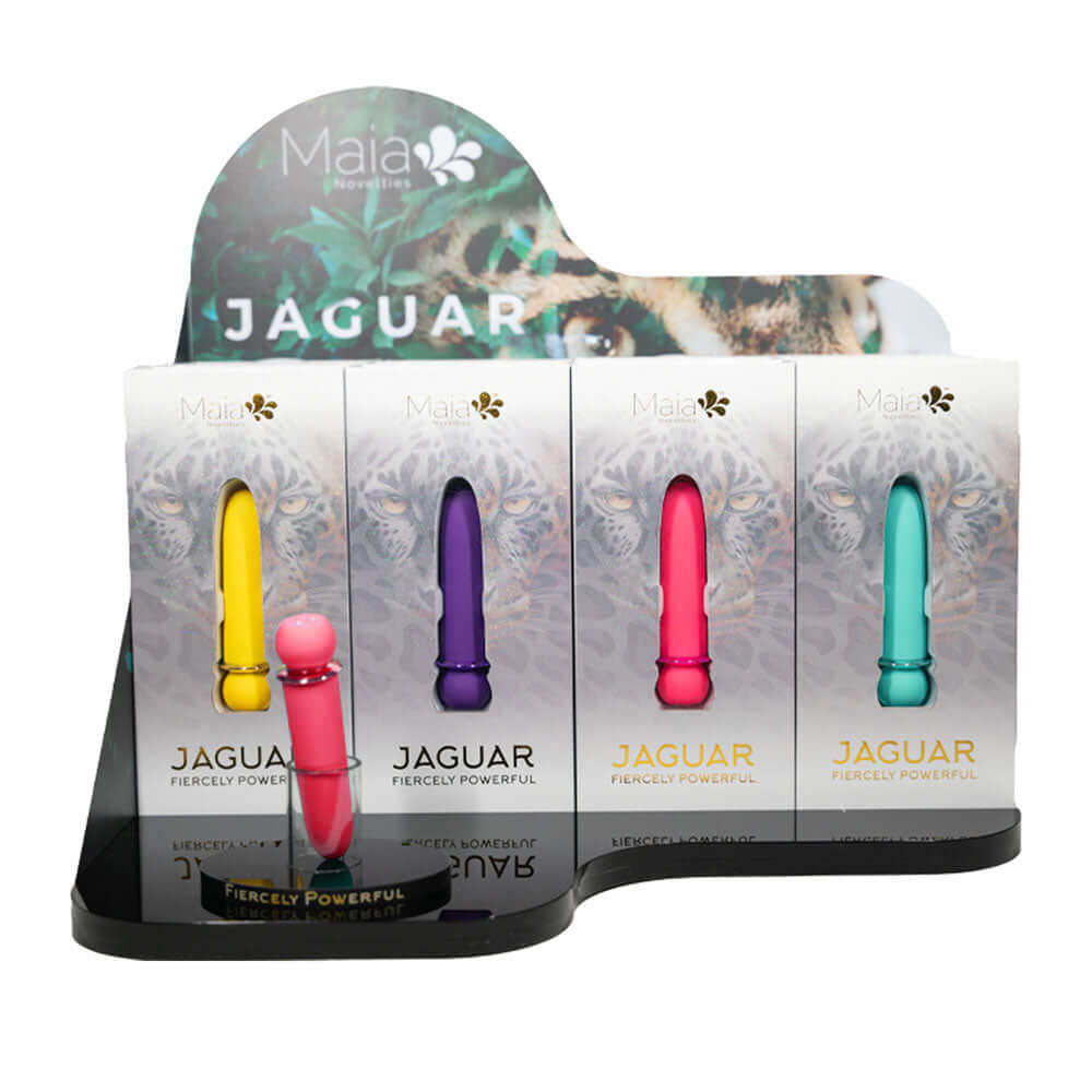 Maia JAGUAR Display - Coloured Rechargeable Bullets - Display of 4 Colours x 3 each with Tester