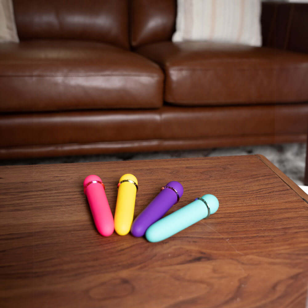 Maia JAGUAR Display - Coloured Rechargeable Bullets - Display of 4 Colours x 3 each with Tester