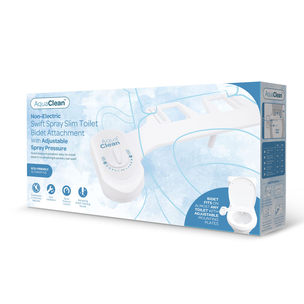 AC SWIFT SPRAY SLIM TOILET BIDET - White Non-Electric Bidet Attachment