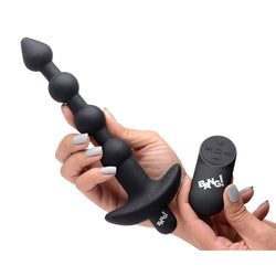 Bang! Vibrating Anal Beads - Black 19 cm USB Rechargeable Anal Beads with Wireless Remote