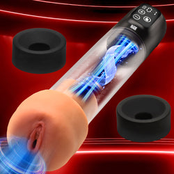 Size Matters Sucking Penis Pump Plus Attachments Clear USB Rechargeable