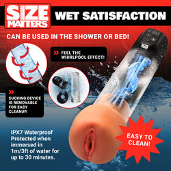 Size Matters Sucking Penis Pump Plus Attachments Clear USB Rechargeable