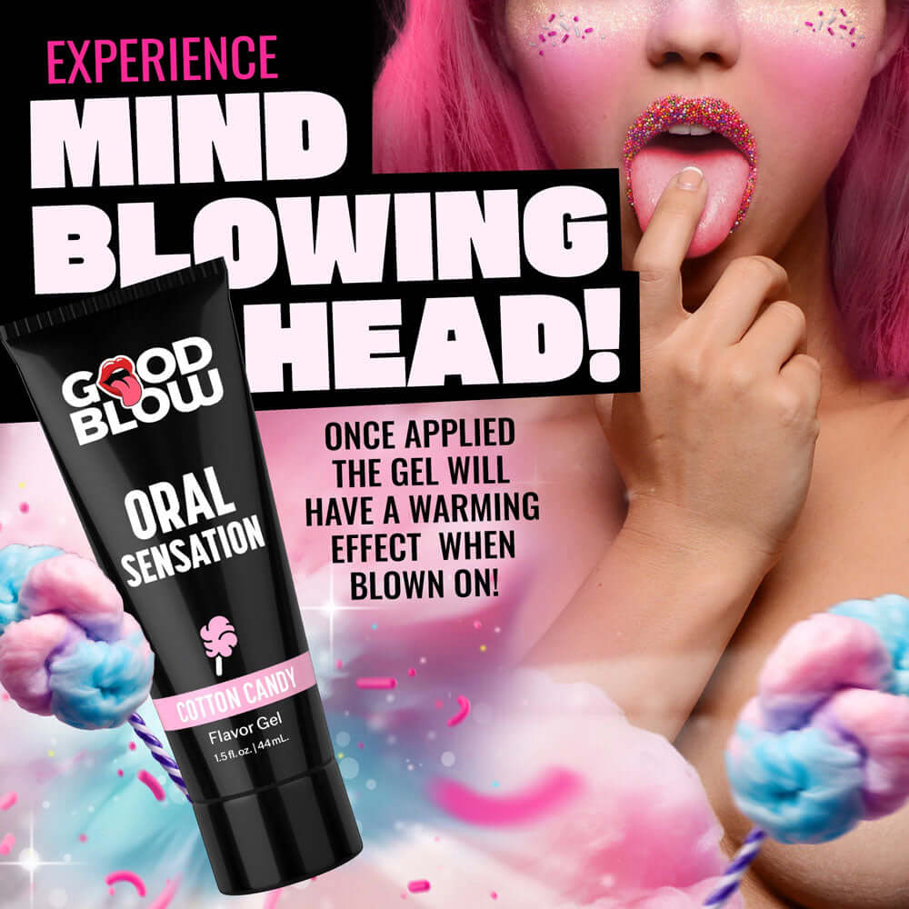 Good Blow Oral Sensation Gel - Cotton Candy - Cotton Candy Flavoured Oral Sex Gel - 44 ml Tube