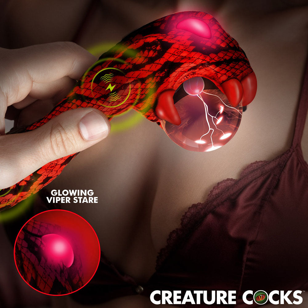 Creature Cocks Cobra - Red 18.5 cm USB Rechargeable Fantasy Vibrator with Plasma Ball