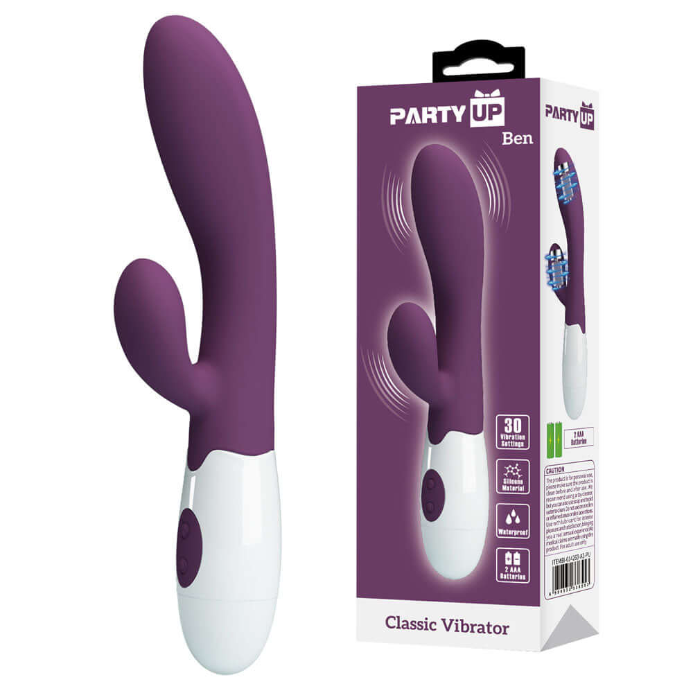 Party Up BEN Classic Vibe - Purple - Purple 20 cm Rabbit Vibrator