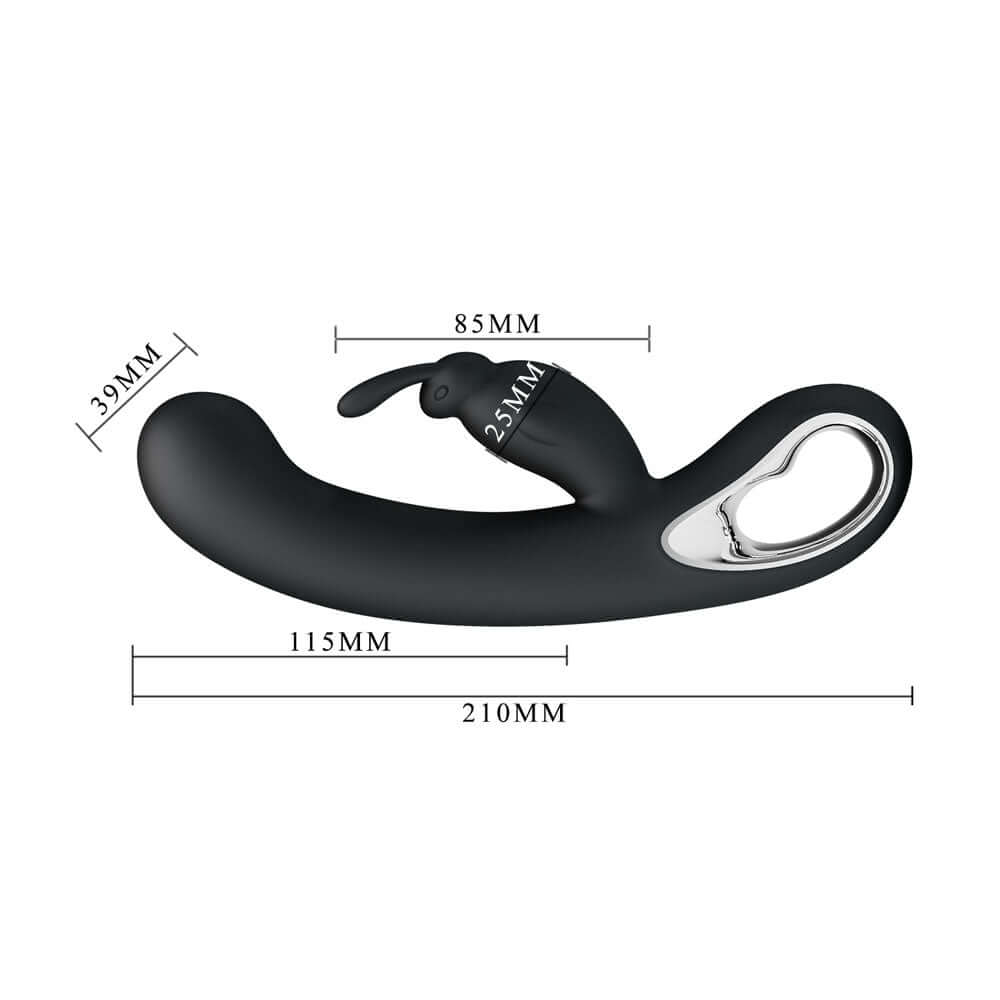 Party Up COLIN Rabbit Vibe - Black - Black 21 cm USB Rechargeable Rabbit Vibrator